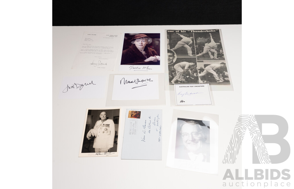 Stars of Stage & Screen Collection of Nine Autographs/Signatures