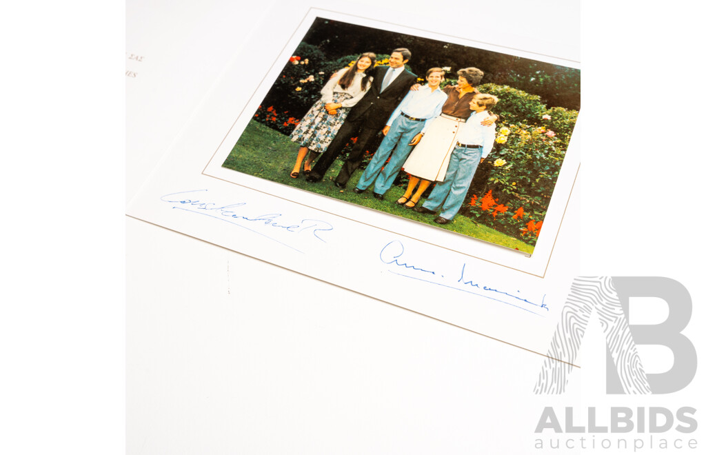 Signed Christmas Card of King Constantine II and Queen Marie of the Hellenes