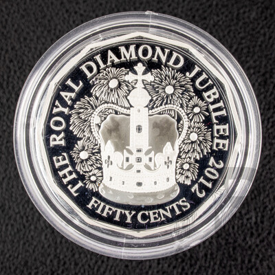 Australian RAM 2012 Silver Proof Fifty Cent Coin, Diamond Jubilee of the Accession of Queen Elizabeth II
