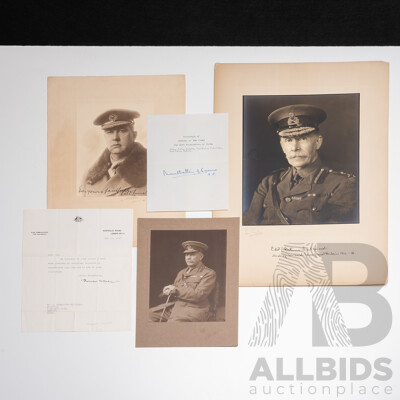 Collection of Five Autographs From Ware Heroes