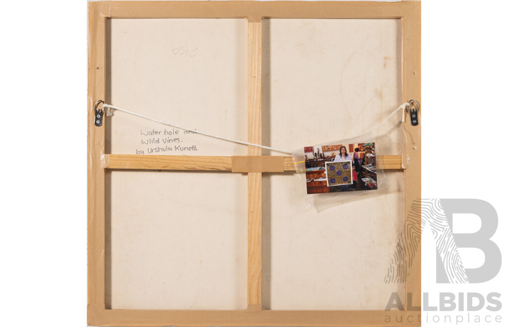 Urshula Kunoth, (20th Century, Indigenous-Australian), Water Hole and Wild Vines, Super Original Acrylic on Canvas, 71 x 74 cm