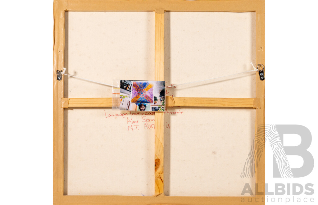 Claire E. Hayes (Peltharre), (20th Century, Indigenous-Australian, 1965), Dreaming Tracks, Wonderful Original Acrylic on Canvas, 71 x 74 cm