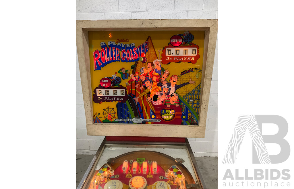 GOTTLIEB's 2-Player ROLLER COASTER Pinball Machine 1971