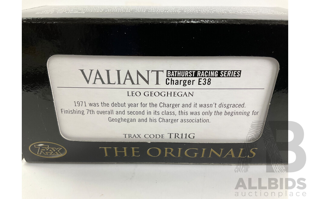 Trax Originals Diecast 1971 Valiant E38 Charger, Leo Geoghegan - 1:43 Scale