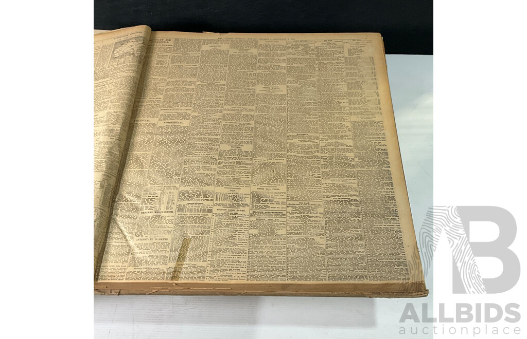 Collection Five Antique & Vintage Bound Sydney Morning Herald Newspapers of Australian War Interest 1921