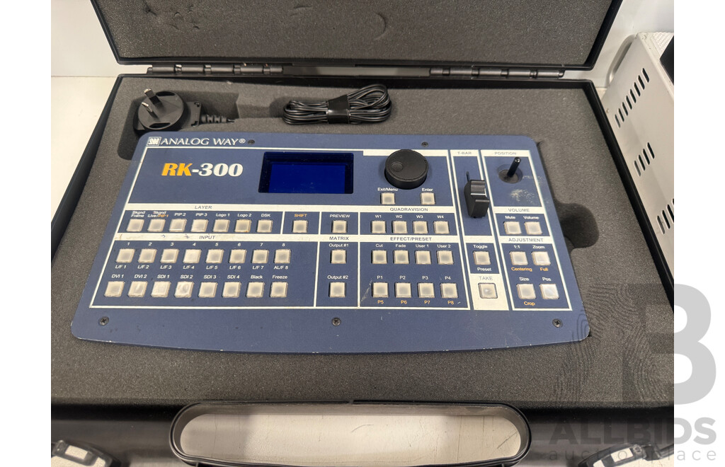 Audio Link Infinity Receiver/Transmitter + Gigabit Receiver/Transmitter + Analog Way RK-300 Remote Control Keypad for Switchers + LM60R Ampilifer + JAP Transmitter