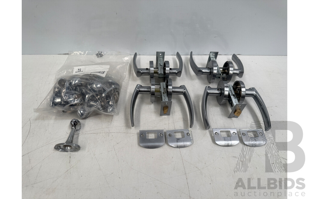 Used Chrome Door Handles (Not Lockable) + Chrome Door Stoppers