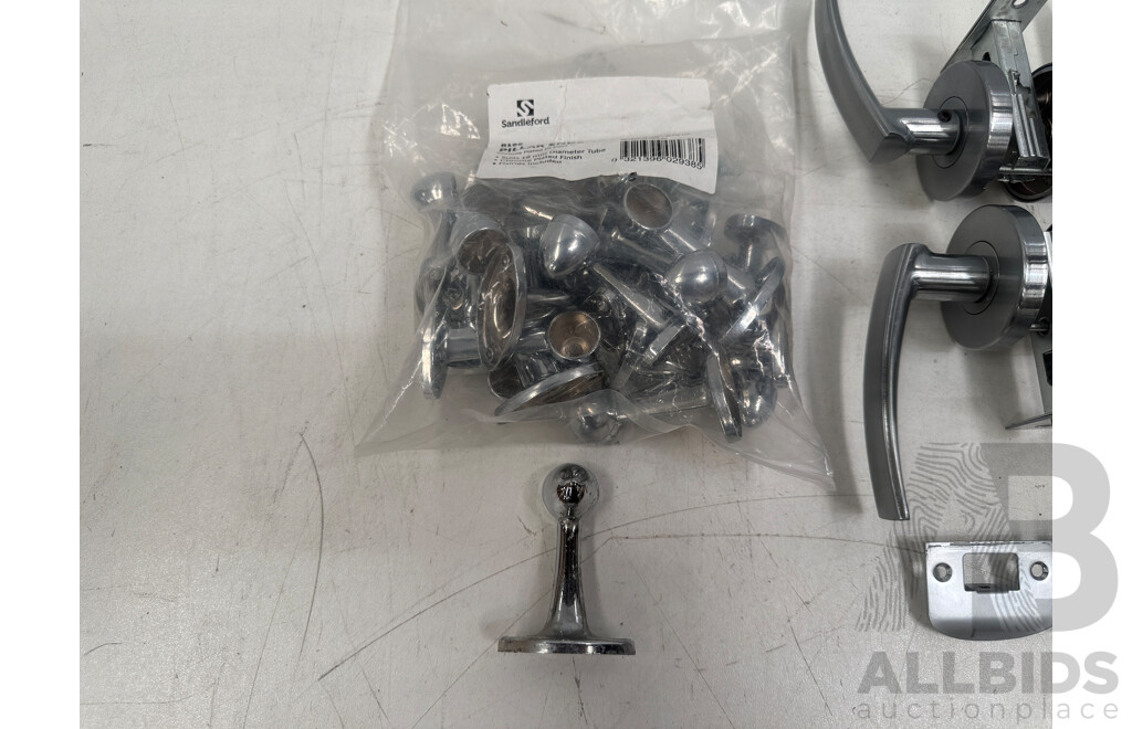 Used Chrome Door Handles (Not Lockable) + Chrome Door Stoppers