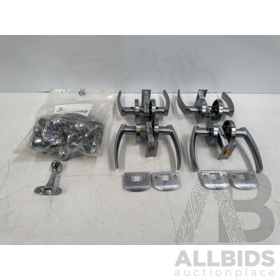 Used Chrome Door Handles (Not Lockable) + Chrome Door Stoppers