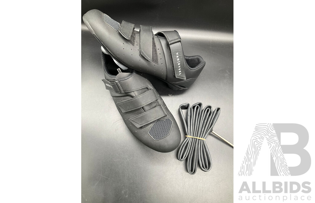 VAN RYSEL Road Cycling Shoes 100 (Size US W13/M11.5) and Bicycle Inner Tube (700x23/32C) - Lot of 2