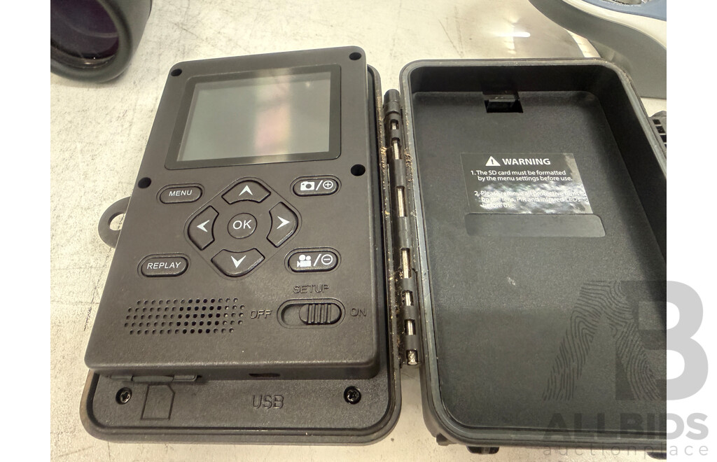 Pentax 8x40 PCF V Binoculars - Nextech 1080p Outdoor Trail Camera - Eschenbach Powerlux Magnifier