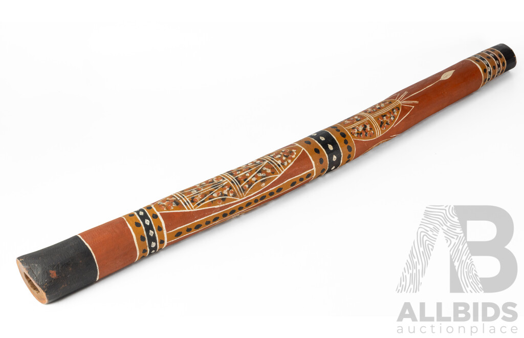 Artist Unknown (20th Century, Indigenous-Australian), Hand Painted Vintage Didgeridoo, Natural Pigments on Wood - 103 cm (approximate length)