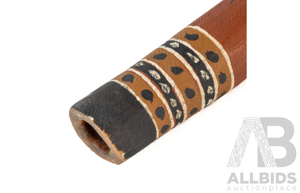 Artist Unknown (20th Century, Indigenous-Australian), Hand Painted Vintage Didgeridoo, Natural Pigments on Wood - 103 cm (approximate length)