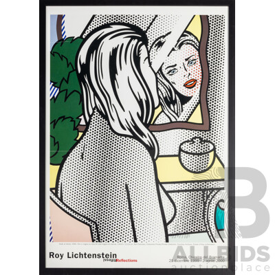 Roy Lichtenstein (20th Century, American), Nude at Vanity (1994), Wonderful Colour Print After Original Oil & Magna on Canvas as Part of Riflessi/Reflections, 1999/2000 Rome, Italy Exhibition, 105H x 75W cm (frame)