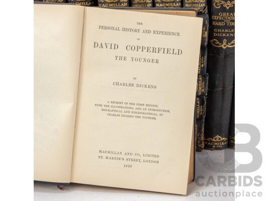 Nineteen Volume Set of Antique Charles Dickens Cloth Treated Hardback Classic Novels, Published Between 1908-1925, (19)