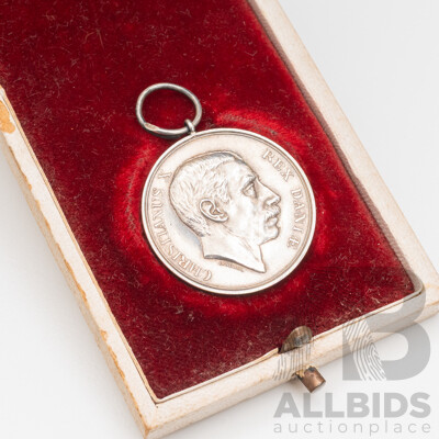 Silver Danish Royal Medal of King Christian X of Denmark - 9.45gms