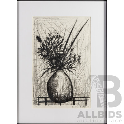 Bernard Buffet (20th Century, French, 1928-1999), The Thistles (1952), Limited Editioned & Signed in Plate Vintage Lithograph, 71H x 51W cm (frame)