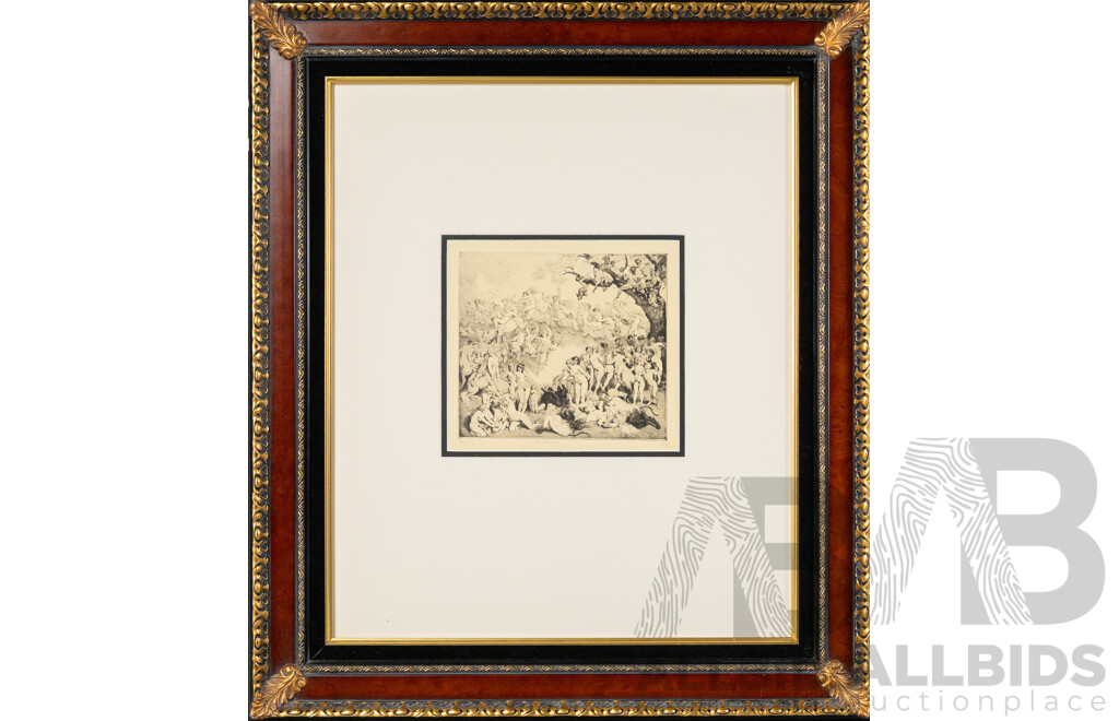 Norman Lindsay, (19/20th Centuries, Australian, 1879-1969), The Festival, Quality Reproduction Limited Edition Print of the Original Etching From 1923, 78 x 68 cm (frame)