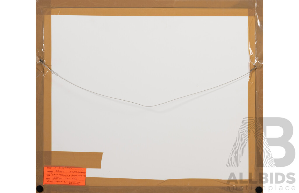 C.Y.Glenn (20th Century, Australian), Callistemon & Gum Leaves, Lovely Original Watercolour, 46 x 53 cm (frame)