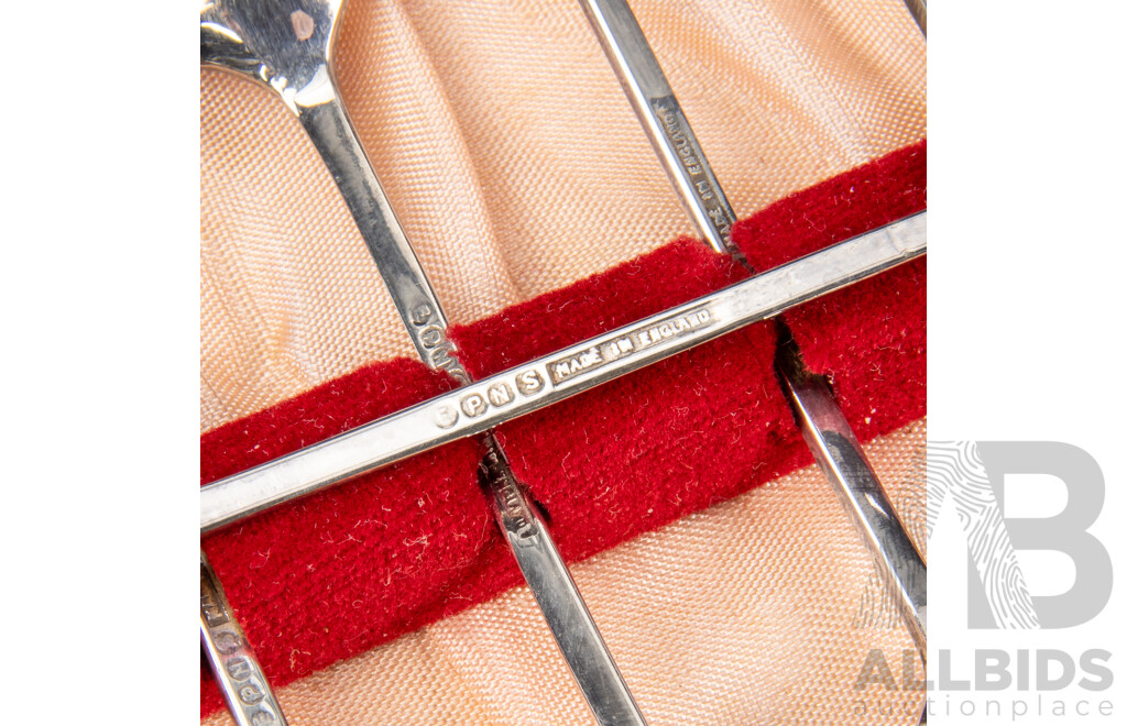 Vintage Art Deco Coffee Bean Spoon Set, Made in England