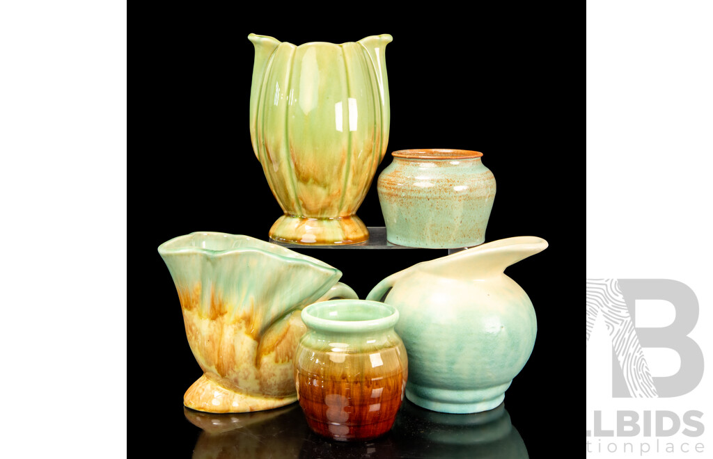 Collection of Five Australian Pottery Pieces