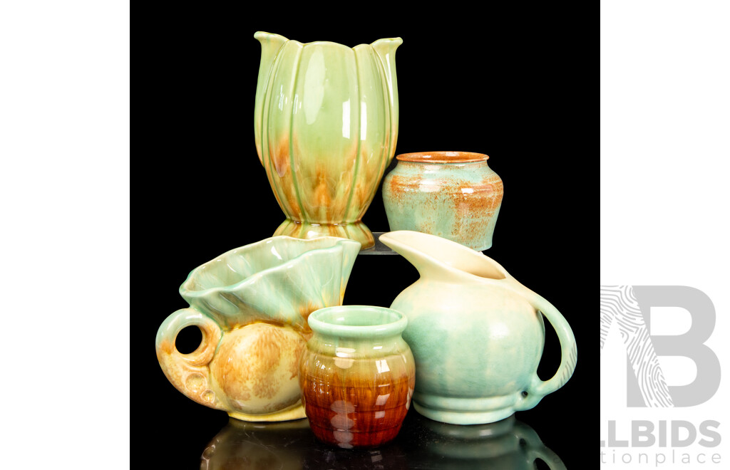 Collection of Five Australian Pottery Pieces