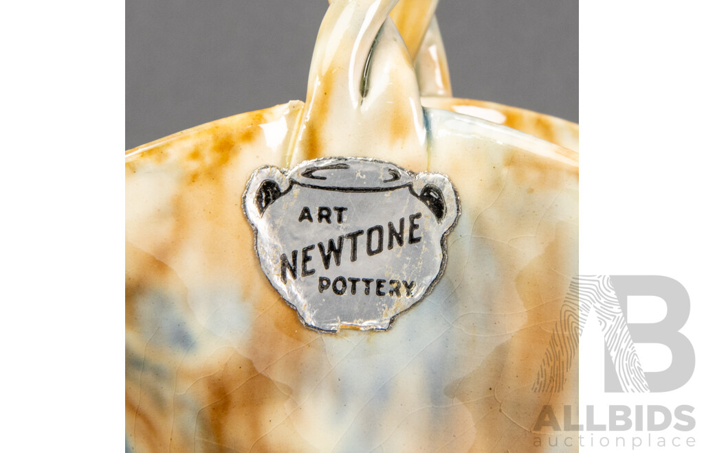 Pair of Newtone Pottery Small Vases and a Basket Example