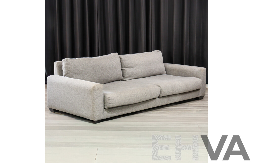 Large Grey Fabric Two Seater Lounge