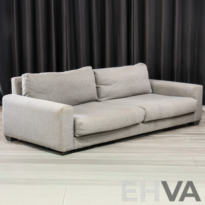 Large Grey Fabric Two Seater Lounge