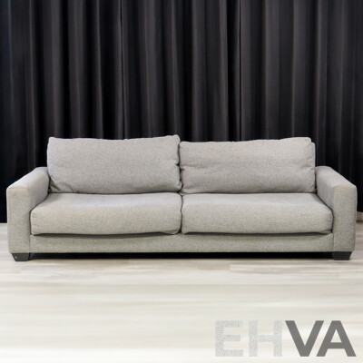 Large Grey Fabric Two Seater Lounge