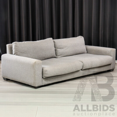 Large Grey Fabric Two Seater Lounge