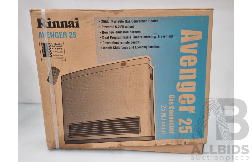 Rinnai Avenger 25mj Portable Natural Gas Convection Heater