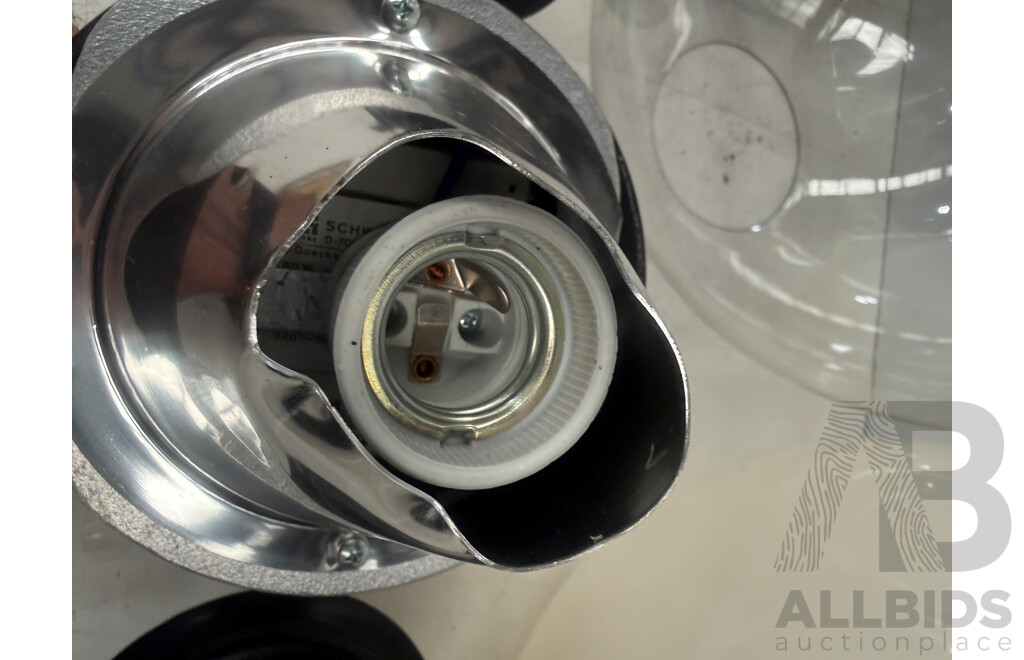 Quantity of 3 Polycarbonate Sphere Indoor Lights - 400mm Diameter - with Metal Insert with Screw in Fitting