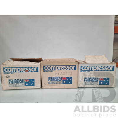 Quantity of 3 Kirby Refrigeration Compressors