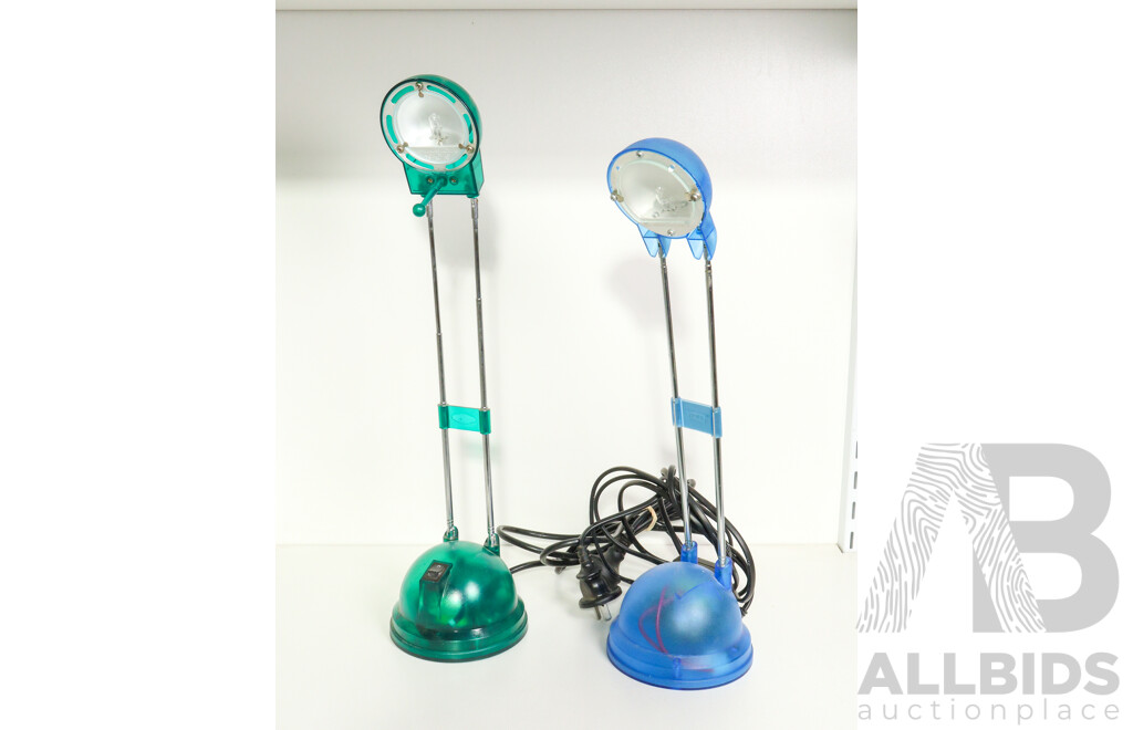 Pair of Coloured Adjustable Lamps