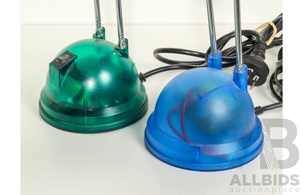 Pair of Coloured Adjustable Lamps