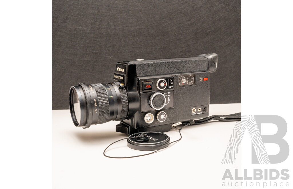 Canon 814XL Electronic Super-8 Movie Camera with Canon C-8 Wide Converter and Accessories