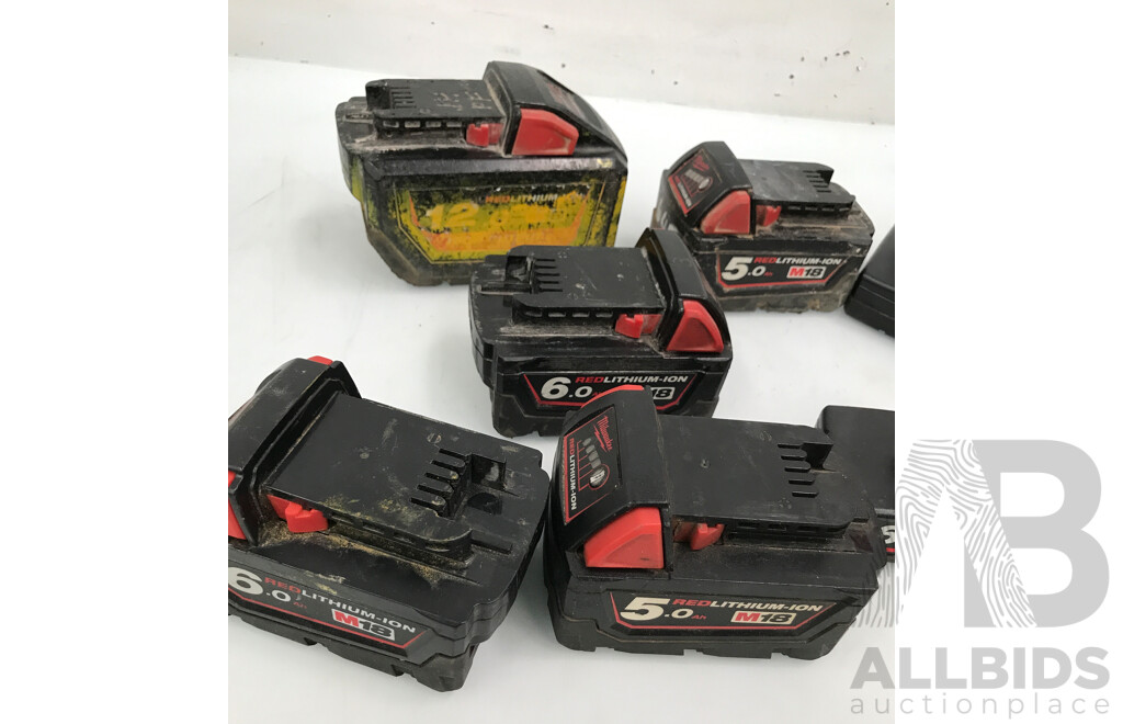Assorted Milwaukee Power Tool Batteries - Lot of 12
