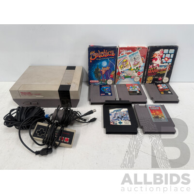 Nintendo Entertainment System - NESE-001 + 1x Controller + 5 Games + Av Controller