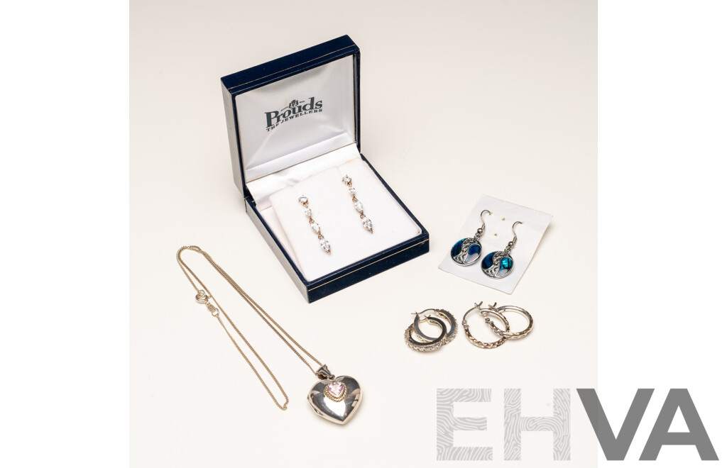 Collection of 925 Sterling Silver and Silver Tone Jewellery - Lot of 5