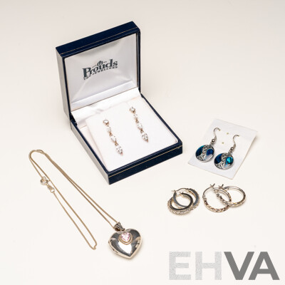 Collection of 925 Sterling Silver and Silver Tone Jewellery - Lot of 5