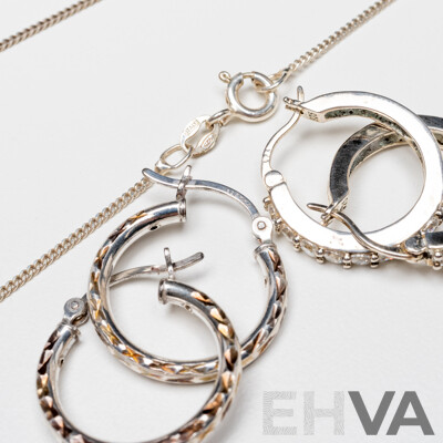 Collection of 925 Sterling Silver and Silver Tone Jewellery - Lot of 5