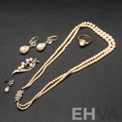 Collection of Freshwater and Faux Pearl Jewellery - Lot of 5