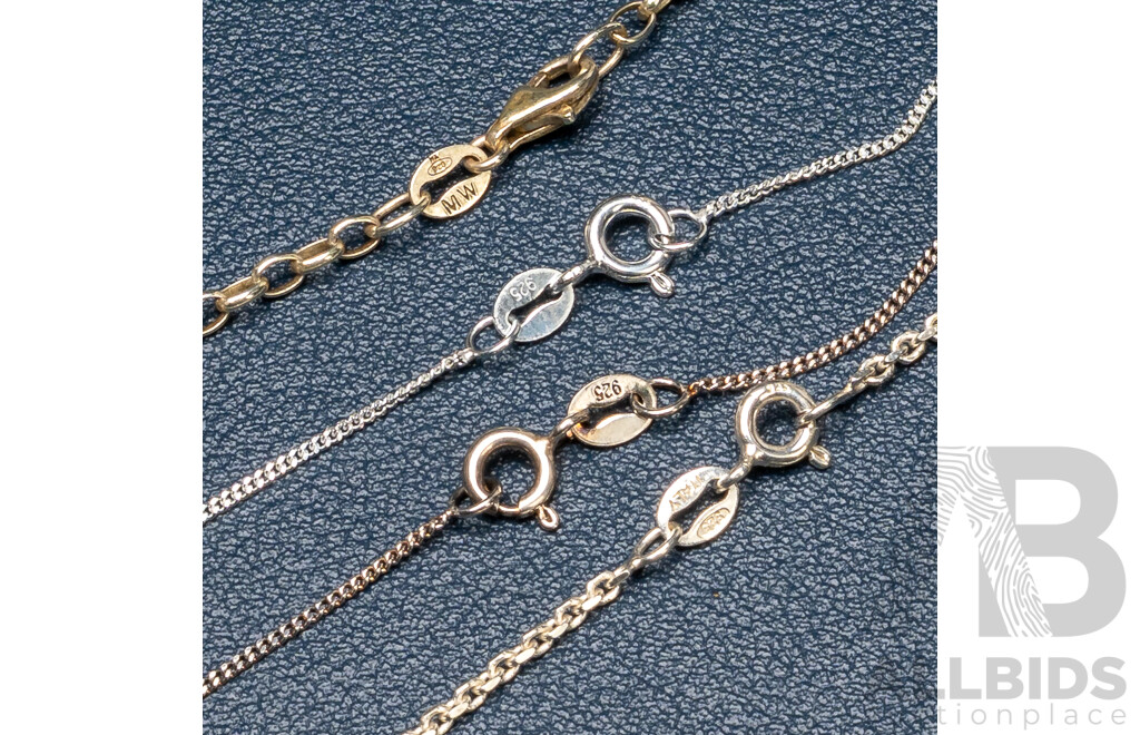 Collection of 925 Sterling Silver Necklace/Pendants - Lot of 5