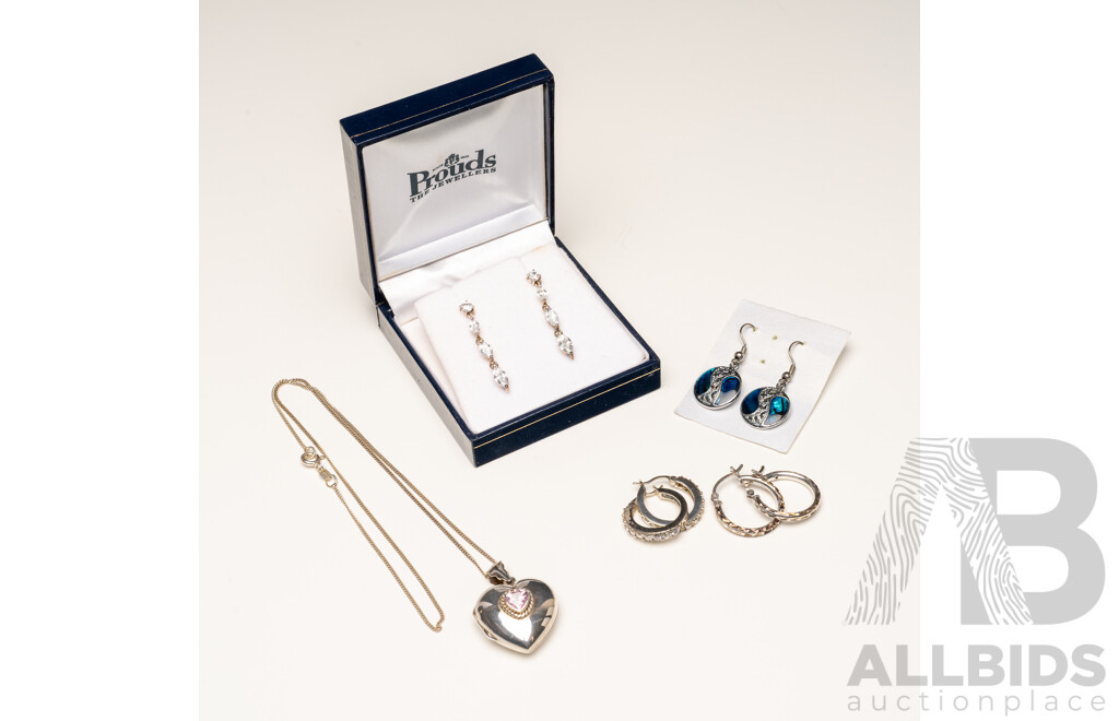 Collection of 925 Sterling Silver and Silver Tone Jewellery - Lot of 5