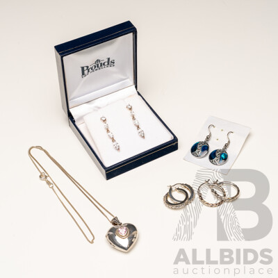 Collection of 925 Sterling Silver and Silver Tone Jewellery - Lot of 5