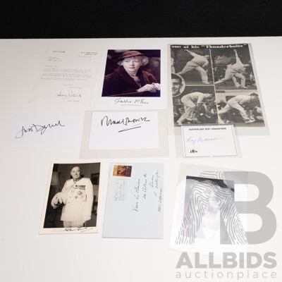 Stars of Stage & Screen Collection of Nine Autographs/Signatures