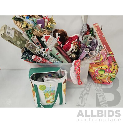 Assorted Christmas Wrapping and Decor