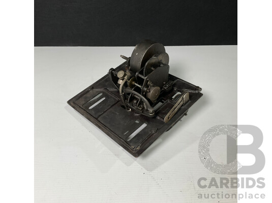 Antique Edison Amberola Clock Work Mechanism, Base Plate and Model Tag