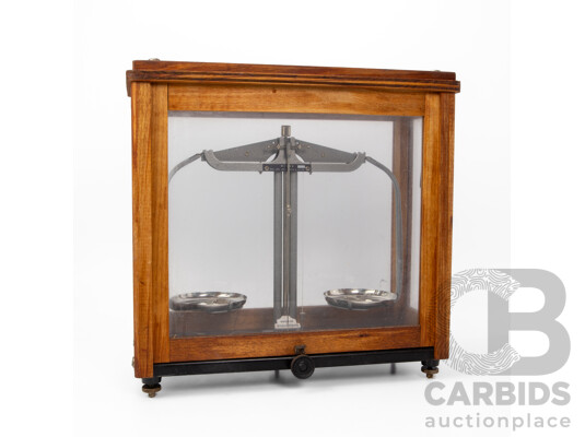 Vintage Griffin & George Scientific Balance Scales in Timber Case